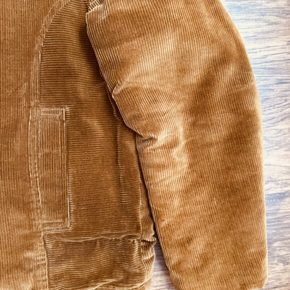 Vintage Campus Outerwear Mens 42 Brown Corduroy Fur Lined Jacket USA - Picture 2 of 6